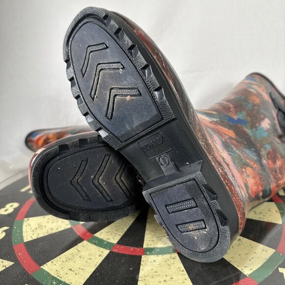 Nomad Rain Boots Puddles II Printed Rubber Pull On Round Toe Shoes Outdoor WMN 8 - Picture 6 of 7